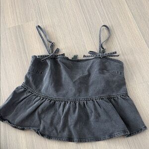 Wild Fable Black Denim Crop Top